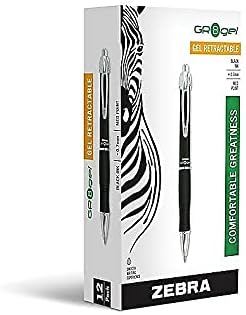 GR8 Retractable Gel Pen Ink Color: Black, Quantity: Set of 12