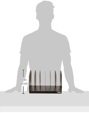 Safco 3155BL Steel Desk Organizer Rack with 6 Vertical Sections, Black