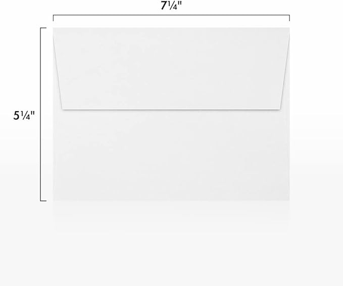 LUXPaper A7 Invitation Envelopes | Peel & Press | 5 1/4" x 7 1/4" | Bright White | 80lb. Text | 500 Qty