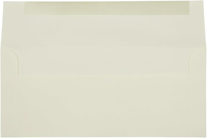 JAM PAPER #10 Business Strathmore Envelopes - 4 1/8 x 9 1/2 - Natural White Linen - 50/Pack