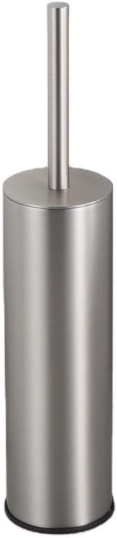 Kelirol Toilet Brush and Holder Set Brushed Nickel Stainless Steel, 304 Heavy Duty Round Toilet Brush Set – Rust Resistant, Long Handle, Replacement Heads, Floor Standing Bathroom Toilet Cleaning