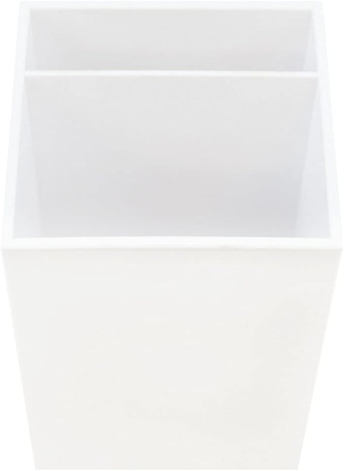 JAM PAPER Plastic Pen Holder - White - Desktop Pencil Cup - Sold Individually