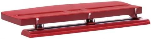 JAM PAPER Metal 3 Hole Punch - Red - 10 Sheet Capacity - Hole Puncher Sold Individually