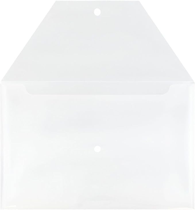JAM PAPER Plastic Envelopes with Snap Closure - Legal Booklet - 9 3/4 x 14 1/2 - Clear - 3/Pack