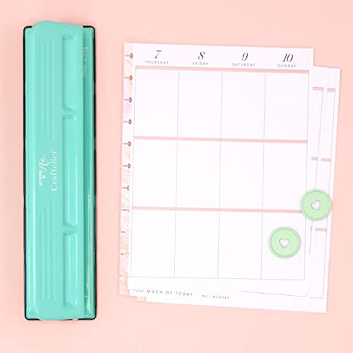 Craftelier - XL Disc Planner Hole Punch | Adjustable Hole Puncher for Discbound Notebooks & Journaling Supplies | Punches up to 3 Sheets of 90 g/m2 | Aprox. Size 12.60" x 3.54" x 1.97"