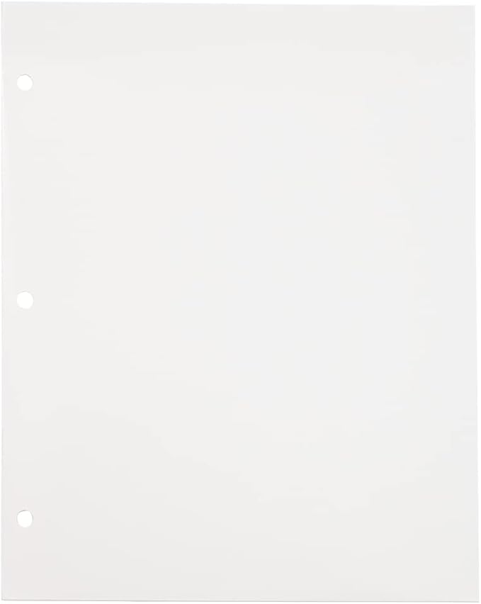 JAM PAPER Laminated Two Pocket Glossy 3 Hole Punch School Folders - Letter Size - High Gloss White - Bulk 25/Pack