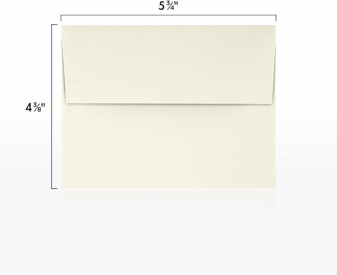 LUXPaper A2 Foil Lined Invitation Envelopes | Peel & Press | 4 3/8" x 5 3/4" | Natural w/Gold LUX Lining | 70lb. Text | 50 Qty