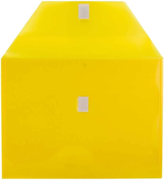 JAM PAPER Plastic Envelopes with Hook & Loop Closure - Letter Booklet - 9 3/4 x 13 - Assorted Colors - 6/Pack