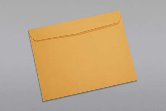 Limited Papers (TM) Booklet Envelopes, (Open Side) Brown Kraft, Gummed Seal, 28 Pound, Heavyweight, For Mailing And More. (500, 9.5 x 12.5)