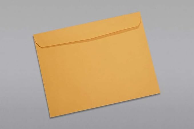 Limited Papers (TM) Booklet Envelopes, (Open Side) Brown Kraft, Gummed Seal, 28 Pound, Heavyweight, For Mailing And More. (250, 10 x 15)