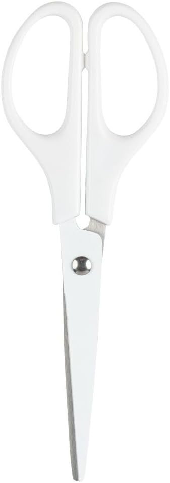 JAM PAPER Arts & Crafts Scissors - 6 3/4 Inch - White - Ergonomic Handle & Stainless Steel Pointed Tip Blades - Sold Individually