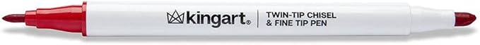 KINGART Chisel & Fine, Travel/Storage Case Dual Tip Markers, Assorted 36 Piece (408-36)