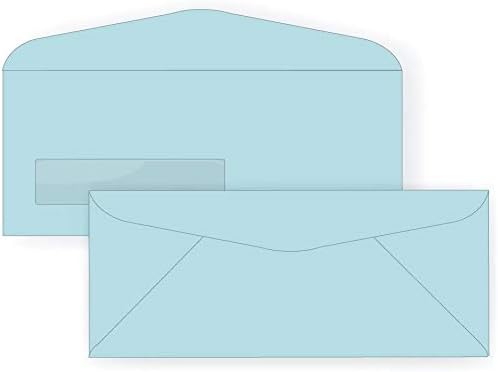 Limited Papers (TM) Regular Mailing And Business Envelopes, Left Hand Window, No. 10 (4.8 x 9.5 Inch), Gummed seal, 24 Pound, Variety of Colors And Quantities. (Blue, 250)