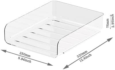 (4pcs Pack) HKeeper Stackable Paper Trays,Letter Tray Organizer,Office Desktop Organizer,A4 Paper Holder,Supplies Magazine,File Documents,Receipts(Clear,Regular)