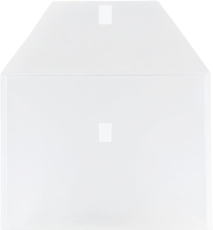 JAM PAPER Plastic Envelopes with Hook & Loop Closure - Letter Booklet - 9 3/4 x 13 - Clear - 3/Pack