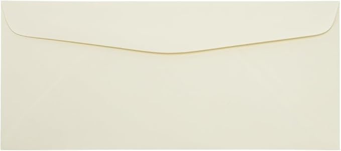 JAM PAPER #10 Business Strathmore Envelopes - 4 1/8 x 9 1/2 - Natural White Wove - 50/Pack
