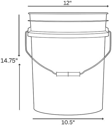 House Naturals 5 Gallon Food Grade Plastic Bucket with Air Tight Screw on Lid Made in USA Container (Yellow Bucket with Green Lid)