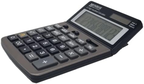 Monroe Handheld 12-Digit Calculator with Check and Correct Functionality