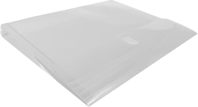 JAM PAPER Plastic Expansion Envelopes with Hook & Loop Closure - Letter Booklet - 9 3/4 x 13 with 1 Inch Expansion - Clear - 3/Pack