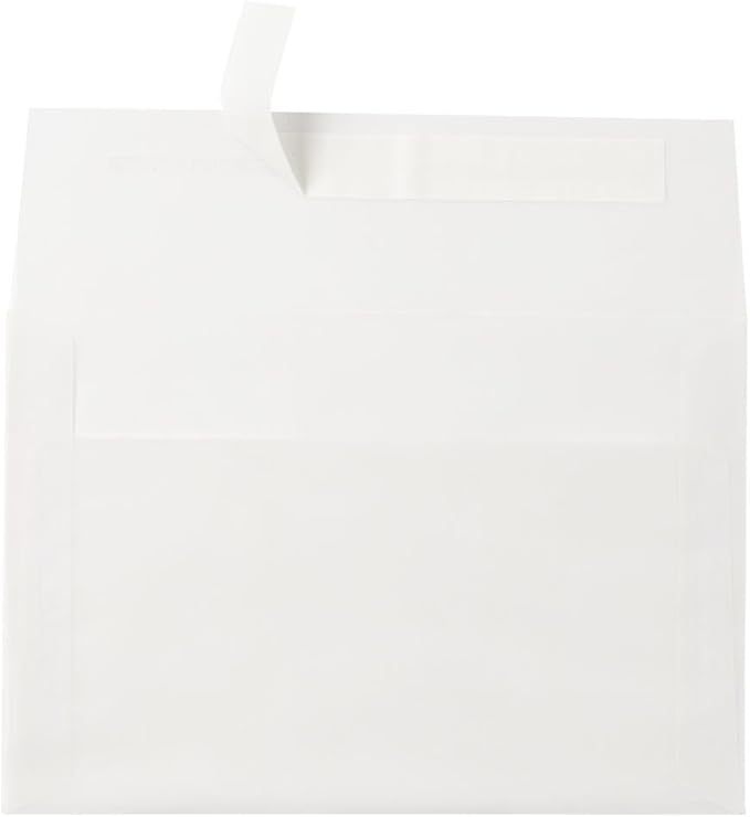 LUXPaper A8 Invitation Envelopes (5 1/2 x 8 1/8) - Clear Translucent (50 Qty) | Perfect for Invitations, Announcements, Sending Cards, 5x7 Photos | 4885-00-50