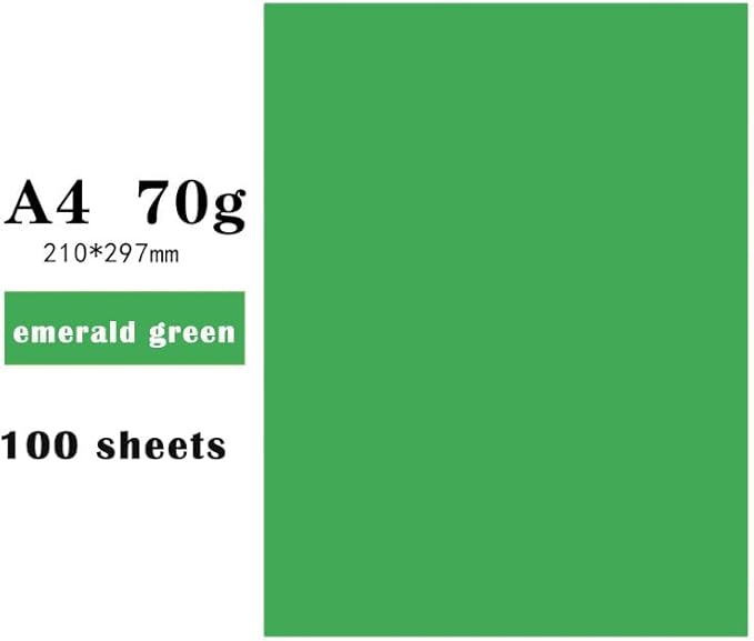 Emerald Green Copy Print Paper 8.5X11 Inches,100 Sheets Rainbow A4 Printer Paper 70GSM Colored Origami Paper for Cutting DIY Kids Art Craft