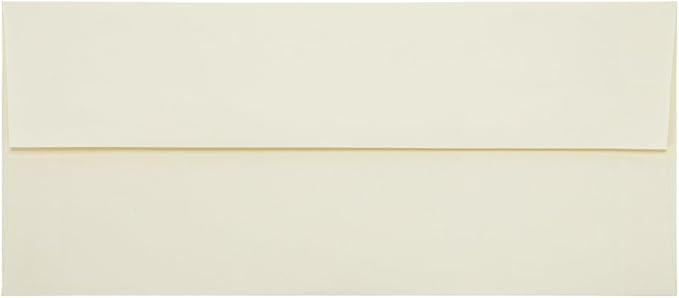 JAM PAPER #10 Business Strathmore Envelopes - 4 1/8 x 9 1/2 - Natural White Linen - 50/Pack