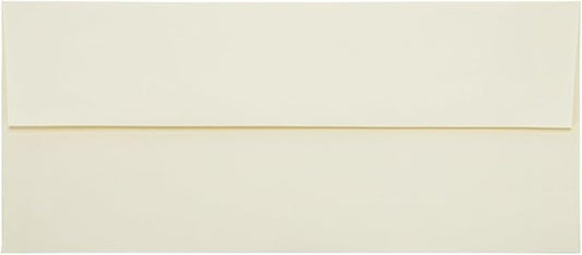JAM PAPER #10 Business Strathmore Envelopes - 4 1/8 x 9 1/2 - Natural White Linen - 50/Pack