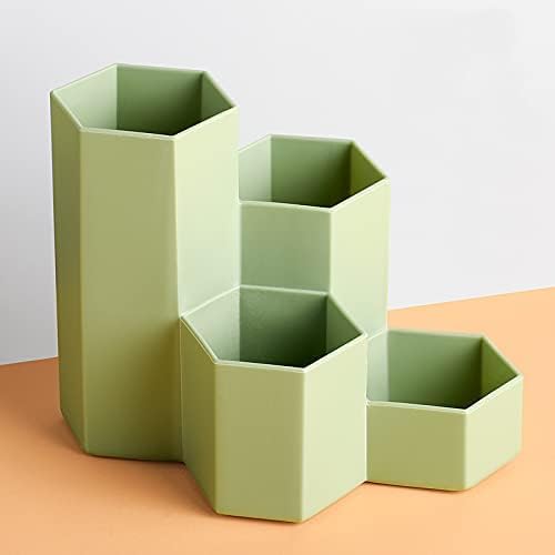 Pencil Holder Pens Cup Small Desk Organizer Cute Desk Accessories & Workspace for Office/School/Home (Green)