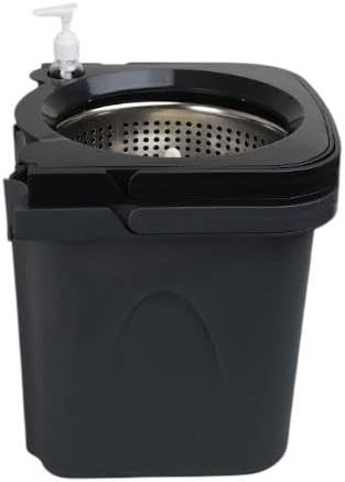 BOLDë Thunder Mop Spin System - Double-Sided - 2 Compact Stackable 6L Buckets, Microfiber Head, Stainless Steel Wringer, Antifungal Quick-Dry Cleaning, Soap Dispenser, 3 Free Refills (Black/Grey)