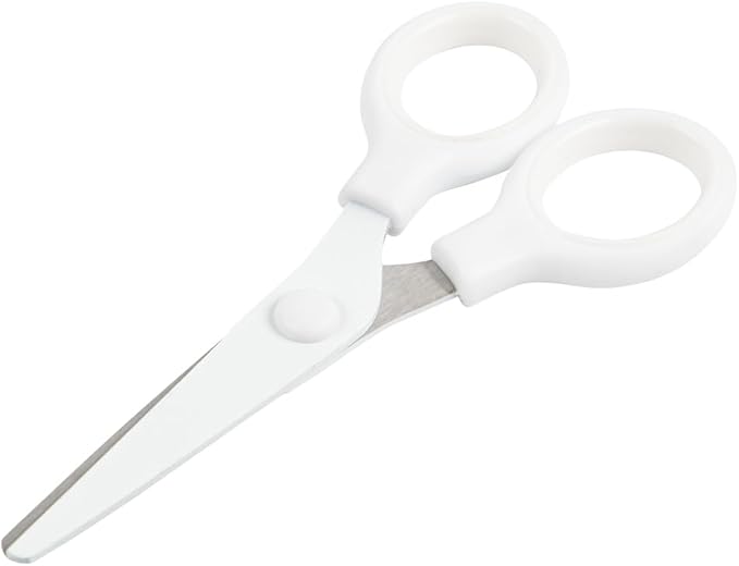 JAM PAPER Multi-Purpose Mini Scissors - 5 Inch - White - Soft Grip & Stainless Steel Precision Blades - Sold Individually