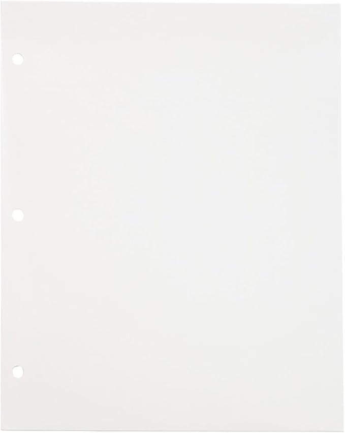 JAM PAPER Laminated Two Pocket Glossy 3 Hole Punch School Folders - White - 3/Pack