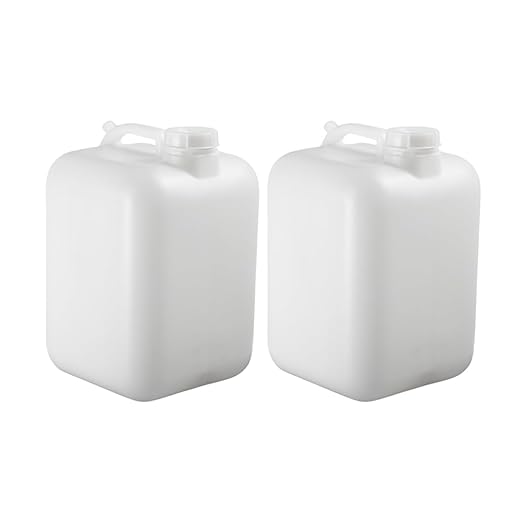 FastRack 5 Gallon Hedpak with Cap (Pack of 2) | BPA-free, Food-Grade, and Leak-Proof | White Water Container | Ideal for brewing, fermentation, or storage