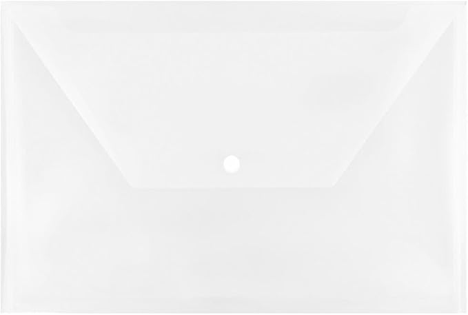 JAM PAPER Plastic Envelopes with Snap Closure - Legal Booklet - 9 3/4 x 14 1/2 - Clear - 3/Pack