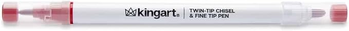 KINGART Chisel & Fine, Travel/Storage Case Dual Tip Markers, Assorted 36 Piece (408-36)