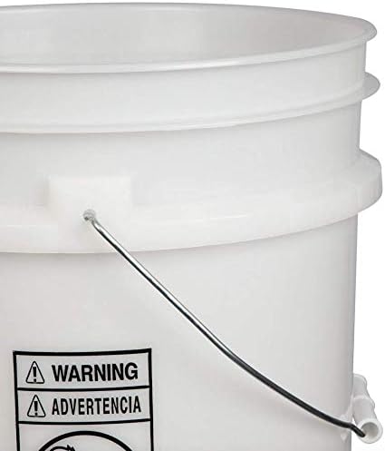 House Naturals 5 Gal White Plastic Buckets Food Grade BPA Free Premium 90 mil pails with Gasket Lids - Pack of 3 - Made in USA