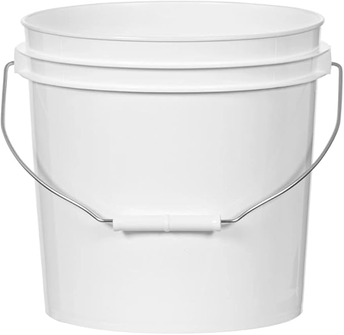 ATERET 2 Gallon White Bucket Only - All Purpose Pails - Food Grade - Made in USA - BPA Free Plastic (12 Pack)