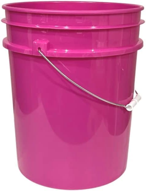 House Naturals 5 Gallon Magenta Pink Food Grade Bucket with Screw on Lid- Pack of 2- Made in USA containers