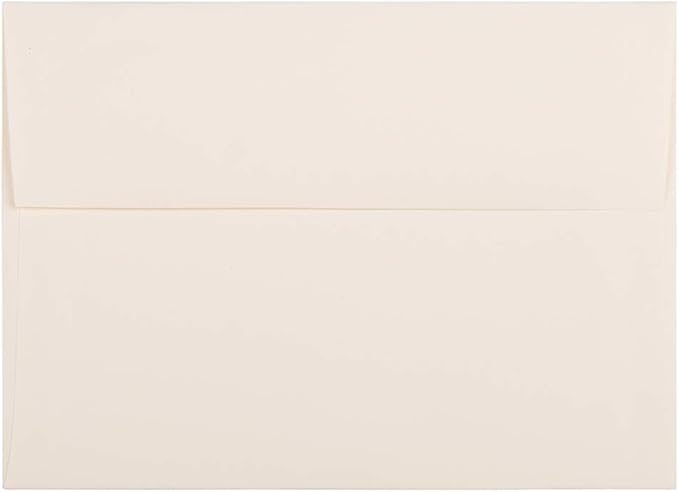 JAM PAPER A7 Strathmore Invitation Envelopes - 5 1/4 x 7 1/4 - Natural White Linen - 50/Pack