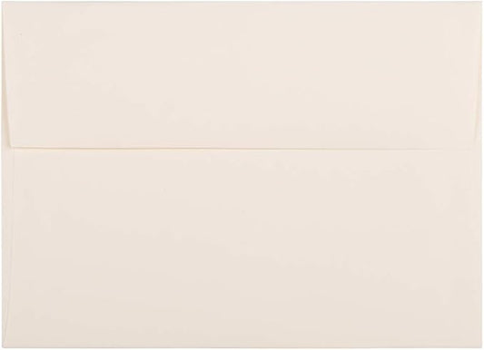 JAM PAPER A7 Strathmore Invitation Envelopes - 5 1/4 x 7 1/4 - Natural White Linen - 50/Pack