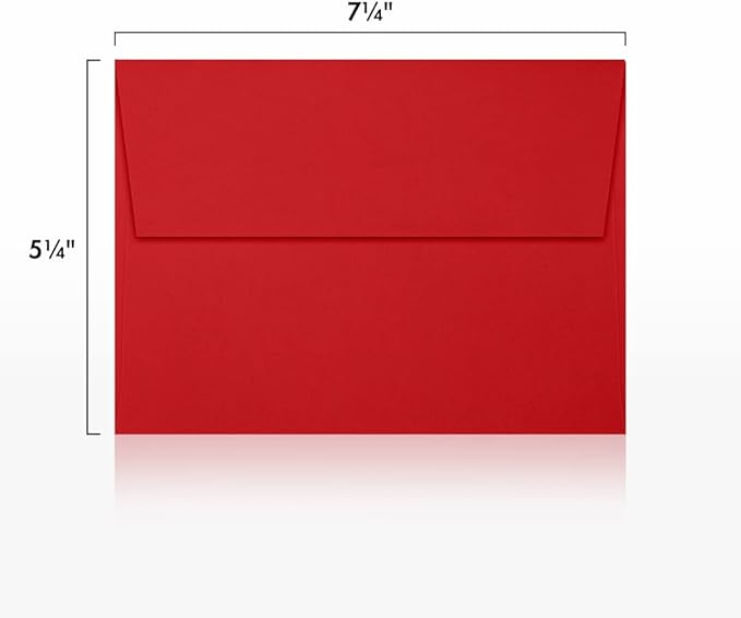 LUXPaper A7 Invitation Envelopes | Peel & Press | 5 1/4" x 7 1/4" | Ruby Red | 80lb. Text | 250 Qty