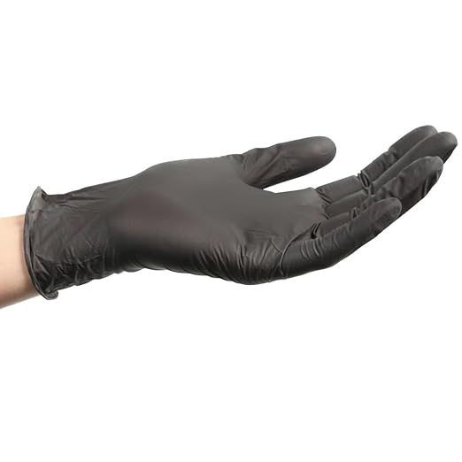 ForPro Disposable Nitrile Exam Gloves, Medical Grade, 4 Mil Extra Protection, Powder-Free, Latex-Free, Non-Sterile, Food Safe, Black, X-Large, 100-Count