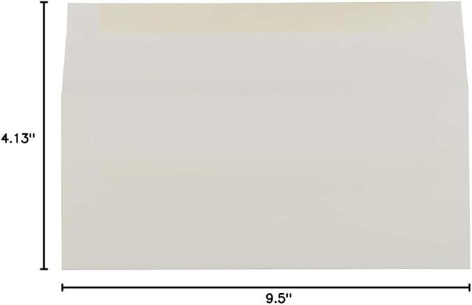 JAM PAPER #10 Business Strathmore Envelopes - 4 1/8 x 9 1/2 - Natural White Laid - 50/Pack