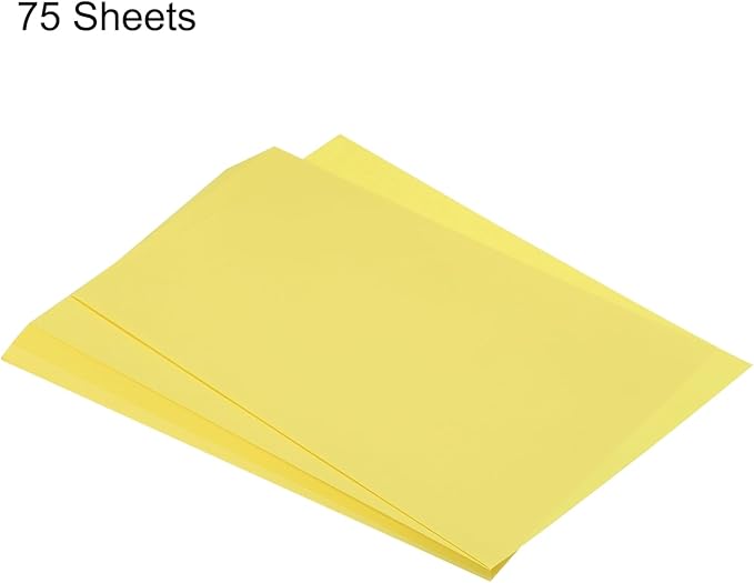 MECCANIXITY 75 Sheets A4 Colored Print Copy Paper 8.5" x 11" Origami Paper Printer Paper 80gsm for Printing, Document Copying, Art Craft, Lemon Yellow