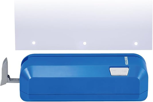 Bostitch Office Electric 3-Hole Punch, Dual Paper Loading, Heavy Duty, Jam-Free 20 Sheet Capacity, AC Adapter or Battery Powered, Space Saving, Blue, (EHP20-BLUE)
