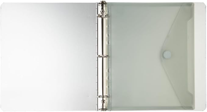 JAM PAPER Plastic 3 Hole Punch Binder Envelopes with Hook & Loop Closure - Letter Booklet - 9 1/2 x 11 1/2 - Smoke Grey - 3/Pack