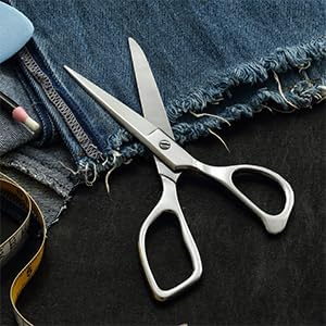 LIVINGO Tailor Fabric Sewing Scissors - 8" Professional Forged Stainless Steel Heavy Duty Metal Shears All Purpose, Crafting Ultra Sharp Scissors for Dressmaking Upholstery Cloth Leather and Felt