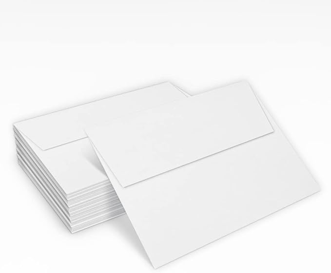 LUXPaper A7 Invitation Envelopes | Peel & Press | 5 1/4" x 7 1/4" | Bright White | 32lb. Paper Weight (80lb. Text) | 50 Qty