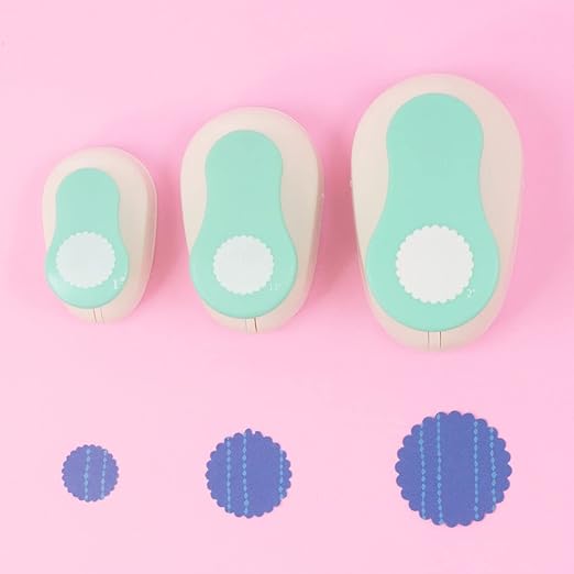 Craftelier - 1 Inch Circle Scallop Punch with Lever Press | Shape Hole Puncher for Paper Crafts | Scalloped Hole Punch for Scrapbooking, DIY Cards & Journals | Mini Hole Punch for Paper & Cardstock.