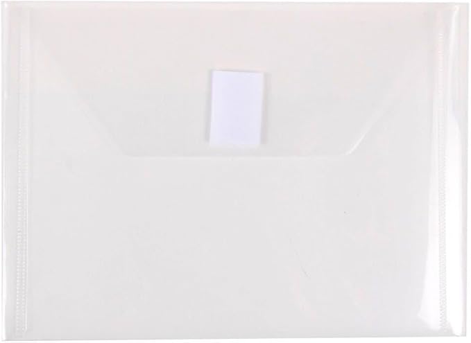 JAM PAPER Plastic Envelopes with Hook & Loop Closure - Index - 5 1/2 x 7 1/2 - Clear - 3/Pack