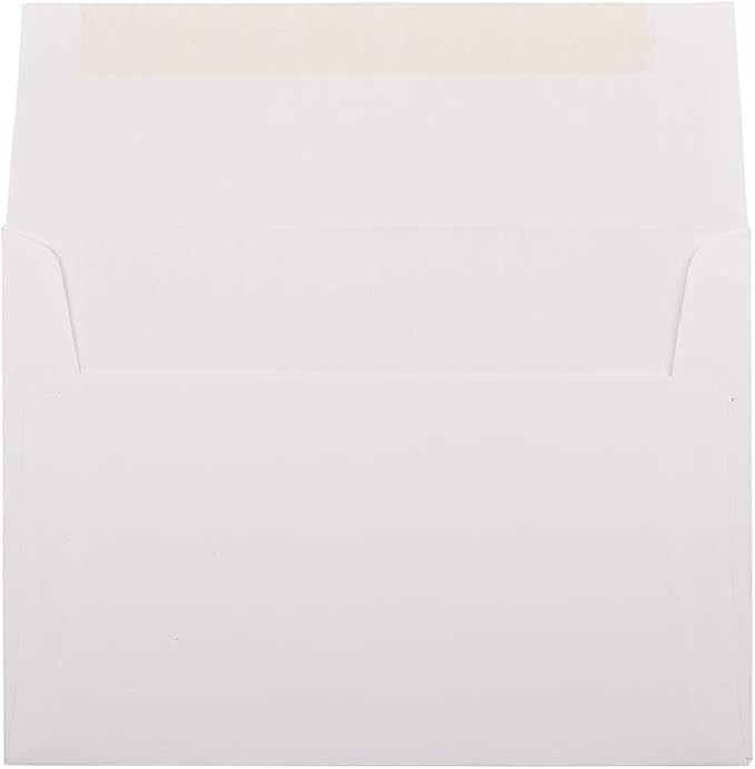 JAM PAPER A7 Strathmore Invitation Envelopes - 5 1/4 x 7 1/4 - Bright White Linen - 50/Pack